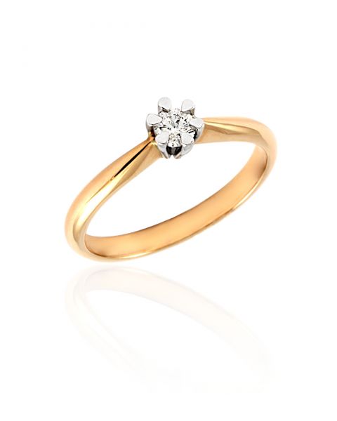 Sõrmus teemant 0,20ct G/SI kuld 585 2,25g