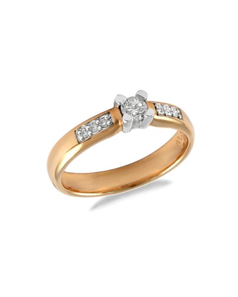 Sõrmus teemant 0,15ct+6x0,01ct G/SI kuld 585 3,52g